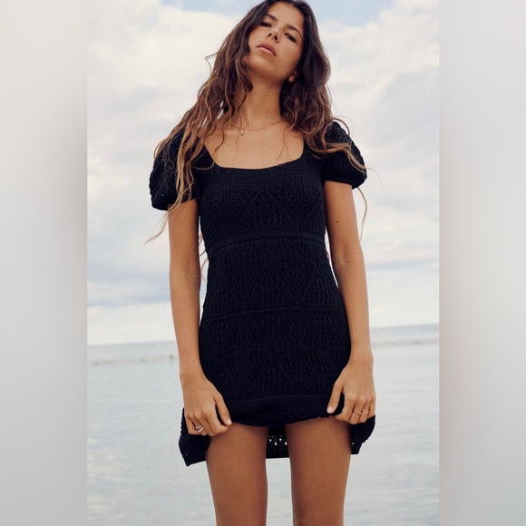 ZARA | Crochet Knit Dress White - Picture 4 of 9